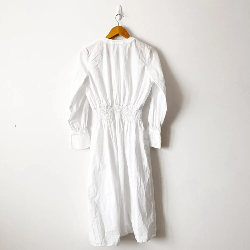 Zara Poplin Button Down Midi Dress White Size Small - Picture 6 of 9